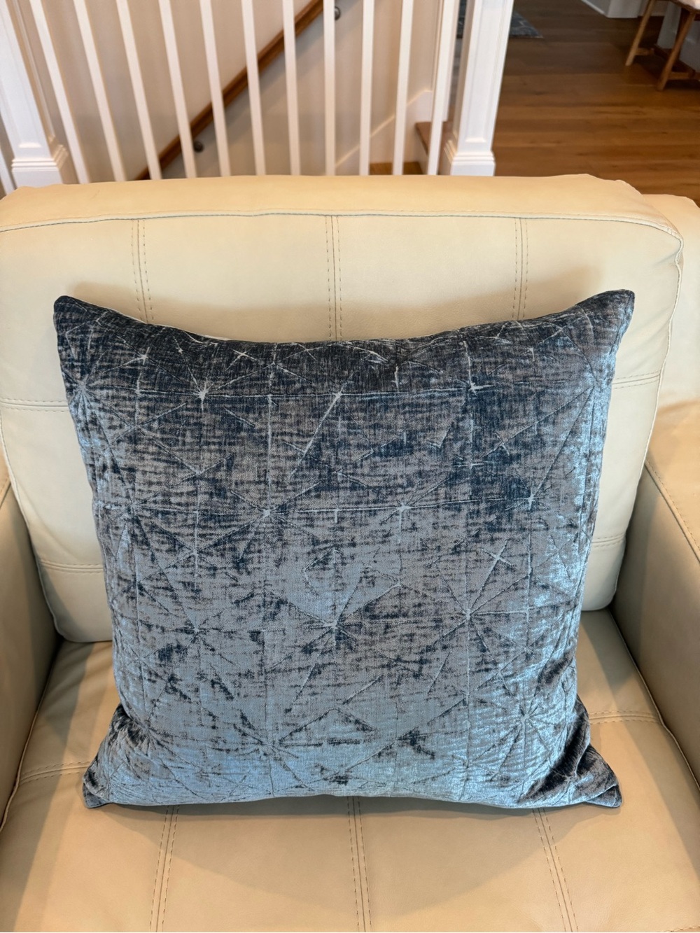 Plush Velvet Decorative Pillow - Steel Blue